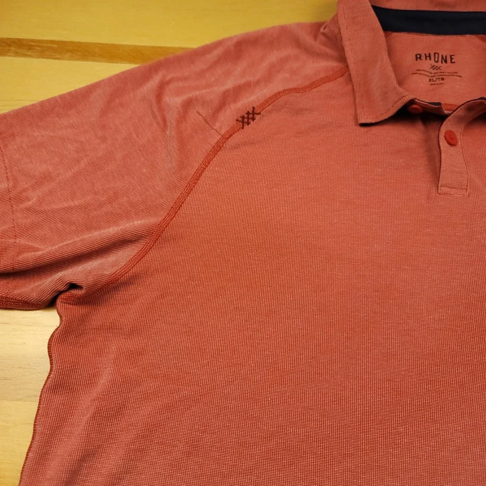 RHONE Men's Detla Pique Textured Polo Shirt XL‎ TG Performance Athletic Casual